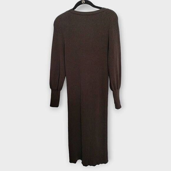 Live the Process Womens Cardigan Sz. Black Ribbed Puffed Sleeves Cuffed Button - Picture 2 of 11